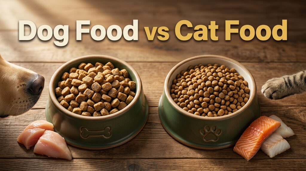 Can dogs eat cat food? What's actually different between cat and dog food